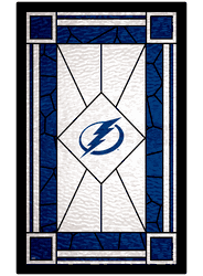 Tampa Bay Lightning 11x19 Stained Glass Wood Sign