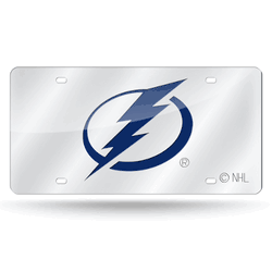 Tampa Bay Lightning  12" x 6" Silver Laser Cut Tag For Car/Truck/SUV