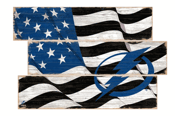 Tampa Bay Lightning American Flag 3 Plank