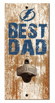 Tampa Bay Lightning Best Dad Bottle Opener   Wood Sign