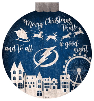 Tampa Bay Lightning Christmas Village 12in Wall Art