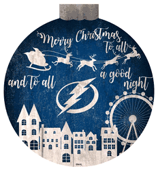 Tampa Bay Lightning Christmas Village 12in Wall Art