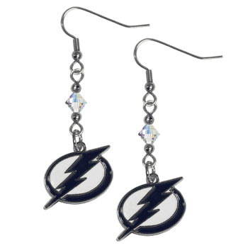 Tampa Bay Lightning Crystal Dangle Earrings