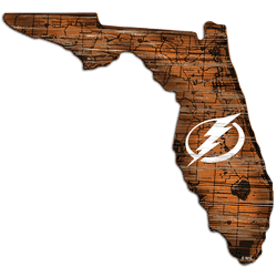 Tampa Bay Lightning Distressed State Cutout Sign