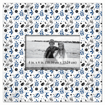 Tampa Bay Lightning Floral Pattern 10x10 Frame