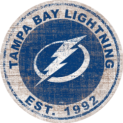 Tampa Bay Lightning Heritage 24" Distressed Round Sign