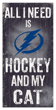 Tampa Bay Lightning Hockey and My Cat 6x12 Sign
