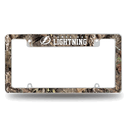 Tampa Bay Lightning Mossy Oak 12" x 6" Chrome All Over Automotive License Plate Frame