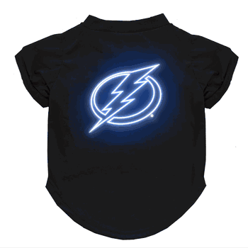 Tampa Bay Lightning Neon Pet T-Shirt, X-Large