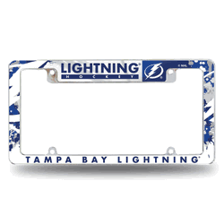 Tampa Bay Lightning Primary 12" x 6" Chrome All Over Automotive License Plate Frame for Car/Truck/SUV