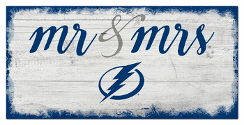 Tampa Bay Lightning Script Mr & Mrs 6x12 Sign