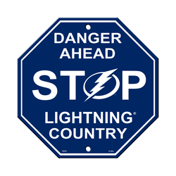 Tampa Bay Lightning Sign 12x12 Plastic Stop Style CO