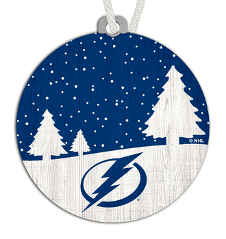 Tampa Bay Lightning Snow Scene Ornament