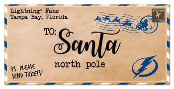 Tampa Bay Lightning To Santa 6x12 Sign