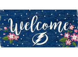 Tampa Bay Lightning Welcome Floral 6x12 Sign