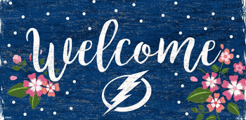 Tampa Bay Lightning Welcome Floral 6x12 Sign