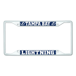 Tampa Bay Lightning White Metal License Plate Frame - 6.25"x12.25"