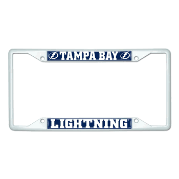 Tampa Bay Lightning White Metal License Plate Frame - 6.25