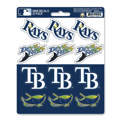 Tampa Bay Rays 12 Count Mini Decal Sticker Pack