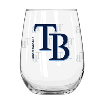Tampa Bay Rays 16oz Satin Etch Curved Beverage Glass