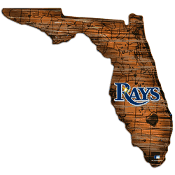 Tampa Bay Rays 24in. Distressed State w/Logo Sign