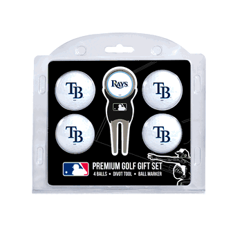 Tampa Bay Rays 4 Ball Gift Set + Divot Tool & Marker