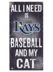 Tampa Bay Rays Baseball and My Cat 6x12 Sign