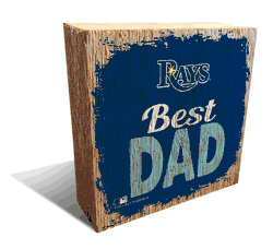 Tampa Bay Rays Best Dad 6x6 Wood Block