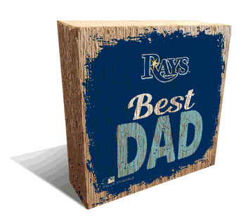 Tampa Bay Rays Best Dad 6x6 Wood Block