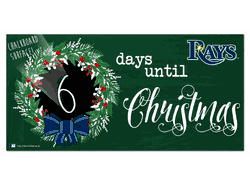 Tampa Bay Rays Chalk Christmas Countdown 6x12 Sign