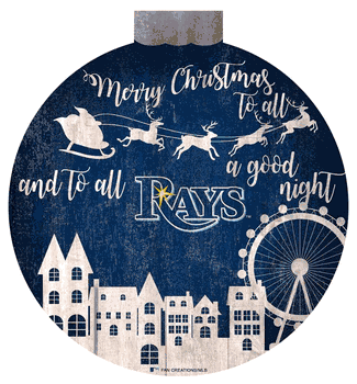 Tampa Bay Rays Christmas Village 12in Wall Art
