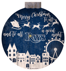 Tampa Bay Rays Christmas Village 12in Wall Art