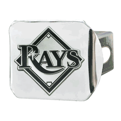 Tampa Bay Rays Chrome Metal Hitch Cover with Chrome Metal 3D Emblem
