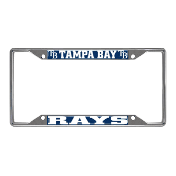 Tampa Bay Rays Chrome Metal License Plate Frame, 6.25in x 12.25in