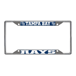 Tampa Bay Rays Chrome Metal License Plate Frame, 6.25in x 12.25in