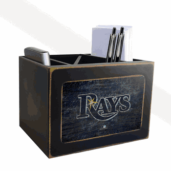 Tampa Bay Rays Distressed Desktop Organizer w/Team Color