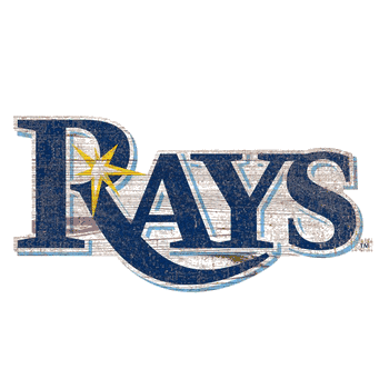 Tampa Bay Rays Distressed Logo Cutout Sign