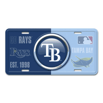Tampa Bay Rays Embossed Metal License Plate