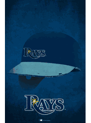 Tampa Bay Rays Ghost Helmet 17x26