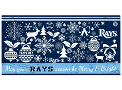 Tampa Bay Rays Merry and Bright 6x12 Sign