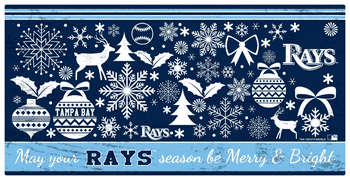 Tampa Bay Rays Merry and Bright 6x12 Sign