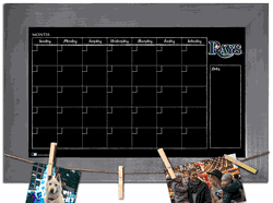 Tampa Bay Rays Monthly Chalkboard with frame & clothespins 11x19 Sign