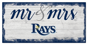 Tampa Bay Rays Script Mr & Mrs 6x12 Sign