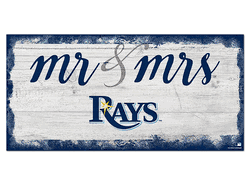 Tampa Bay Rays Script Mr & Mrs 6x12 Sign