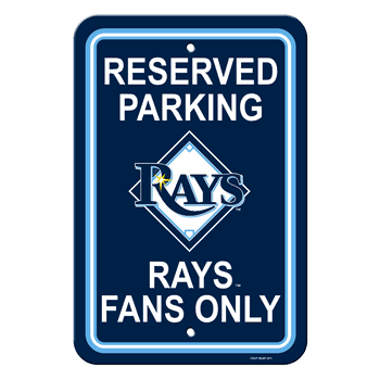 Tampa Bay Rays Sign 12x18 Plastic Reserved Parking Style CO