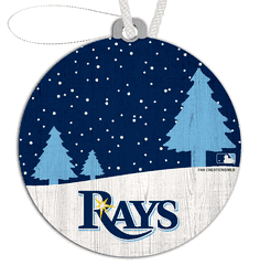 Tampa Bay Rays Snow Scene Ornament