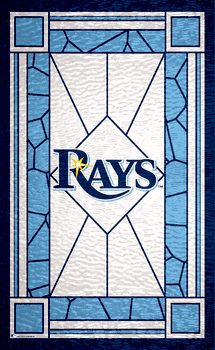Tampa Bay Rays Stained Glass 11x19 Wood Sign