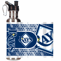 Tampa Bay Rays Stainless Steel Water Bottle with Hi-Def Metallic Graphics