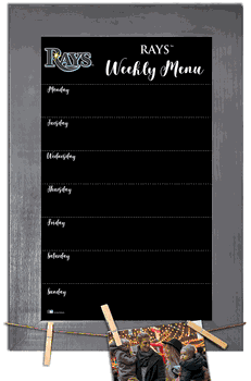 Tampa Bay Rays Weekly Chalkboard with frame & clothespins 11x19 Sign