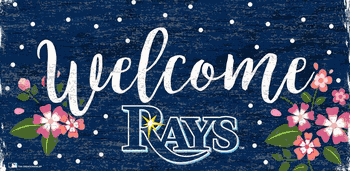 Tampa Bay Rays Welcome Floral 6x12 Sign